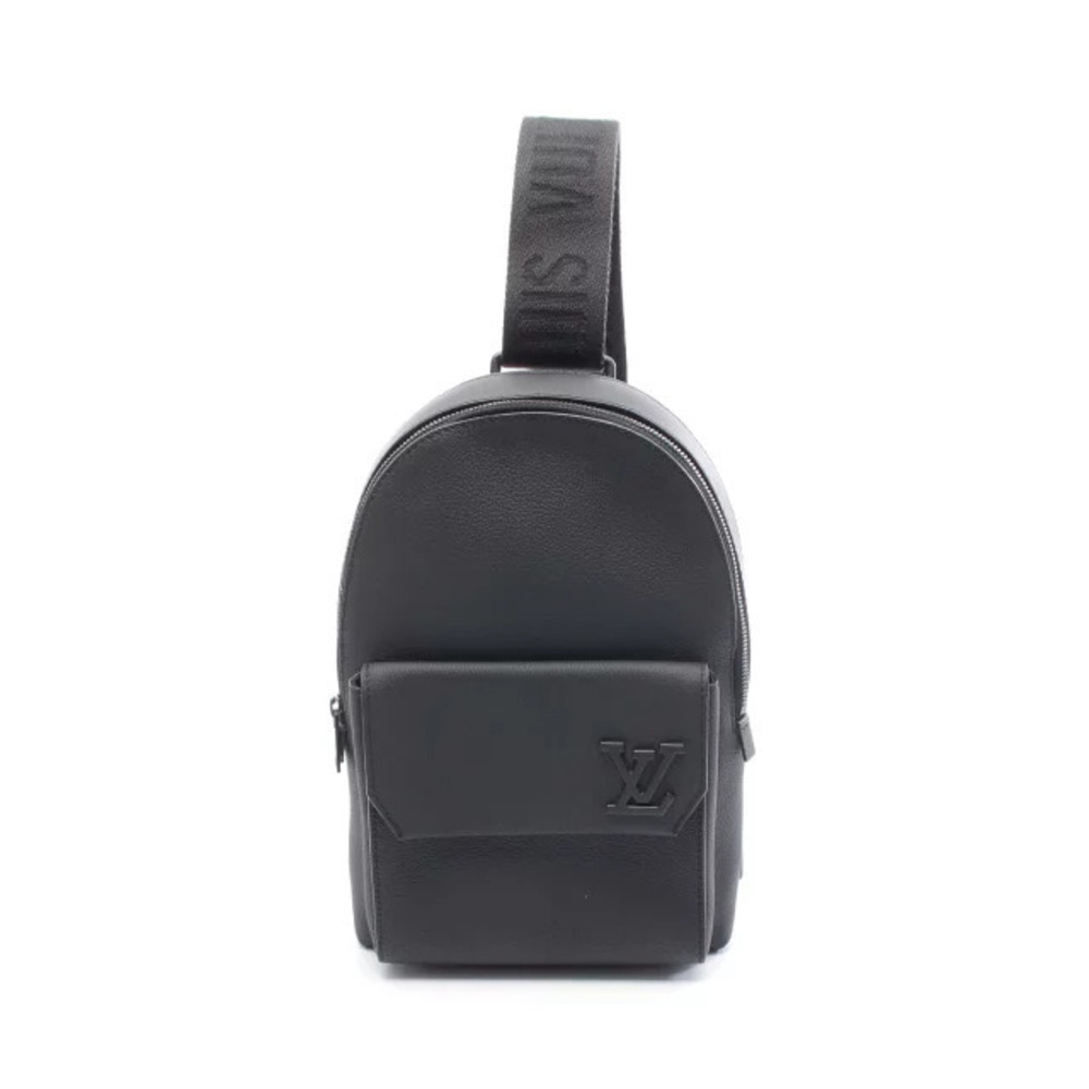 Louis Vuitton Pilot Sling Bag Waist Body Belt Bum Crossbody Leather Black